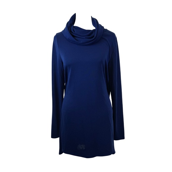 Tops - Lisa Rinna Collection Navy Blue Cowl Neck Tunic Dress Size Small